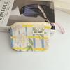 New Cartoon Square Cosmetic Bag Flower Small Makeup Bags Sanitary Napkins Portable Storage Pouch Women