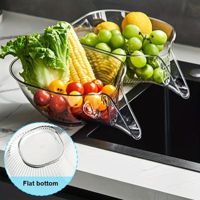 Multi Functional Drainage Basket Wet Dry Separation Water Tank Filter Basket Plastic Vegetable Washing Water Tank Drainage Rack