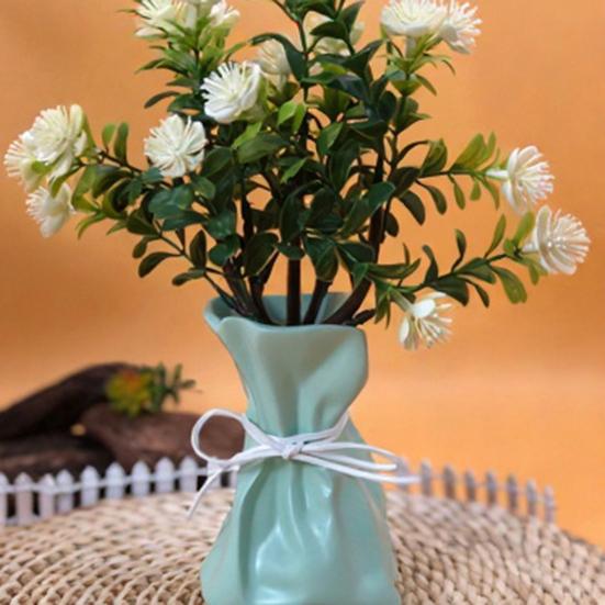 Money Bag Shape Vase for Flower Arrangement Small Resin Decorative Flower Vase for Wedding Dinning Bookshelf Home Office Decor