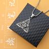 Vintage Triangular Rune Titanium Steel Pendant Wind Men'S Fashion Stainless Steel Necklace Jewelry