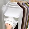 Women Half Turtleneck Long Sleeve Slim Fit Ribbed Thermal Base T Shirt Top