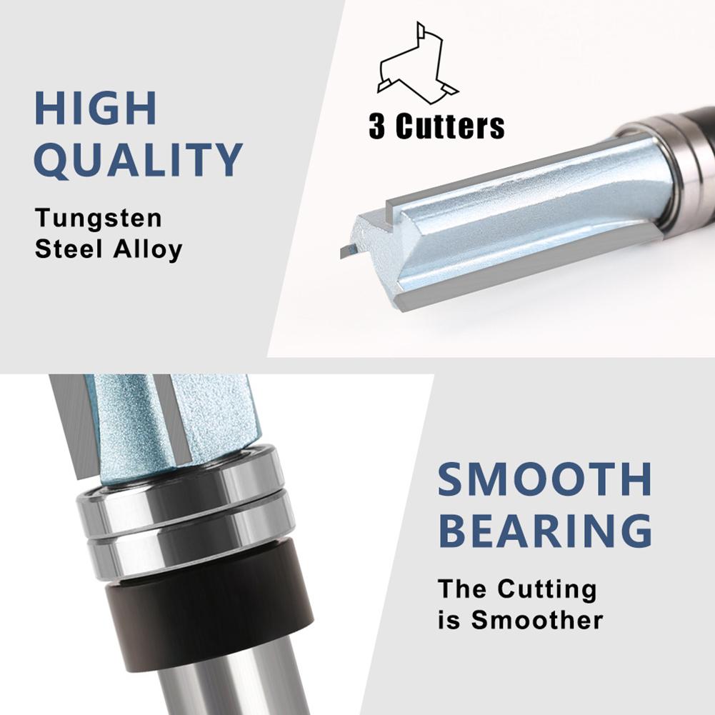 12mm Shank Router 1 2*3 4*50.8 Carbide Alloy Router Enclosed Lubricated Bearing Solid Hardened Steel Anti Kickback Design