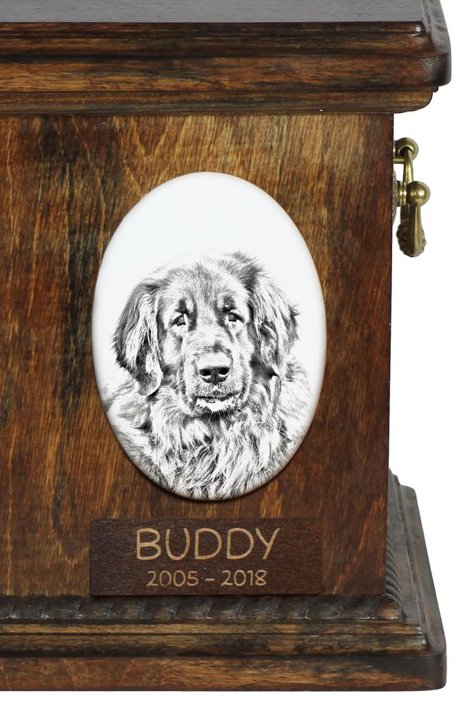 Leonberger - commemorative plaque with a photo of a dog, tombstone with a print, personalized oval plaque from the Art-Dog brand