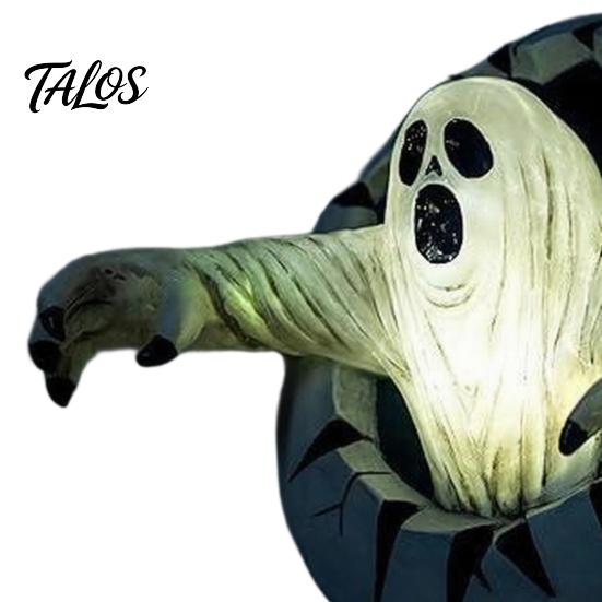 Resin Ghost Spooky Decor Break Out The Wall Halloween Decoration, Light Up Desk Accessories Horror Statue for Haunted House, Holiday Home Decorative