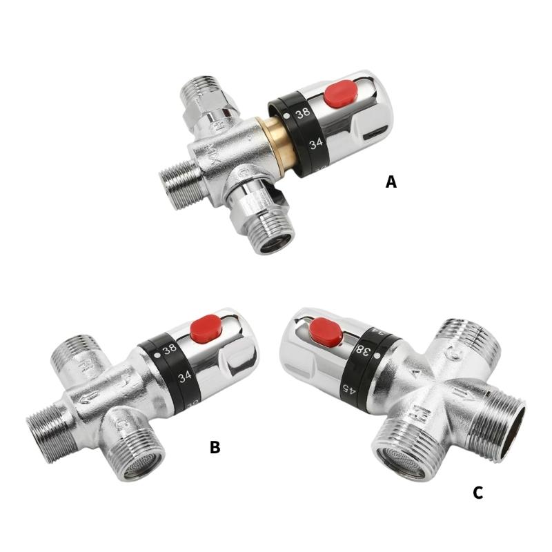 Brass Plated Thermostatic Mixing Valves Easy Installation Temperature Control Valves for Home Bathroom & Plumbing Systems
