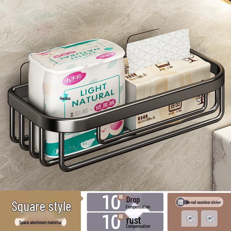 Nástenný bezvŕtací držiak na toaletný papier a úložný box