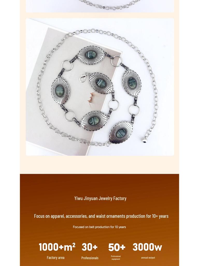 Catena da vita turchese bohémien vintage - Accessorio da donna in stile etnico