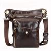 Meigardass Leg Genuine Bag for Outdoor and Men's Bag, Leather, Multifunctional, Thigh/Hip Motorcycles, Use, Waterproof, Abrasion-Resistant (Brown