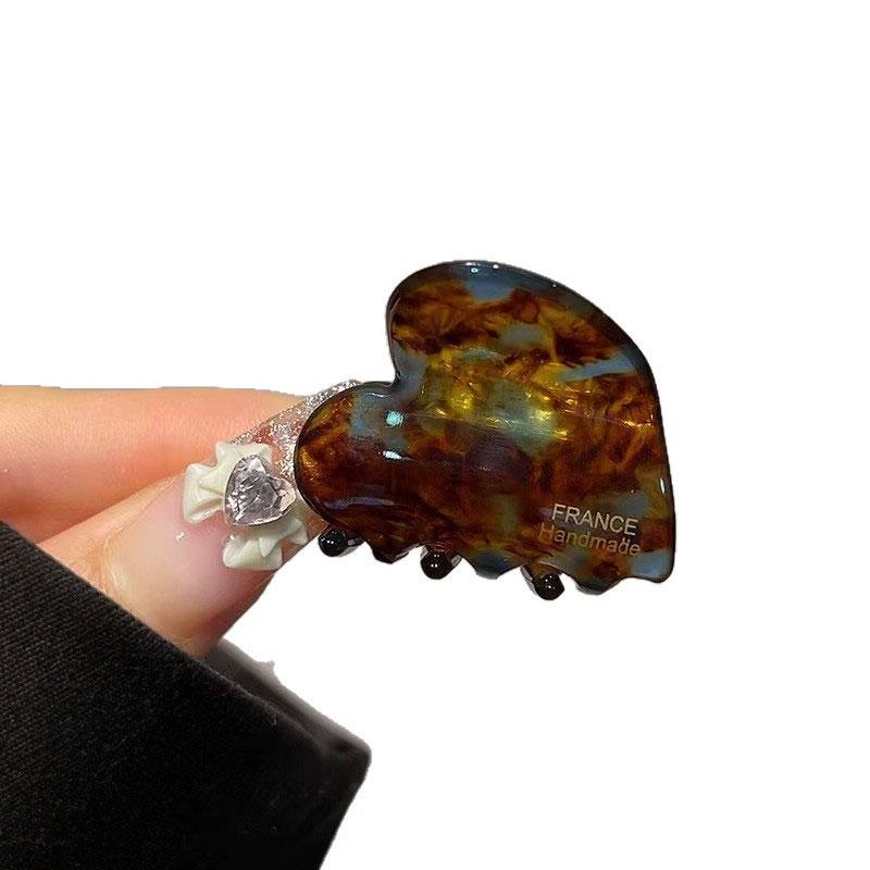 1Pc Mini Gift Plastic Sweet Hair Claw Exquisite Heart-shaped Headwear Hairpin