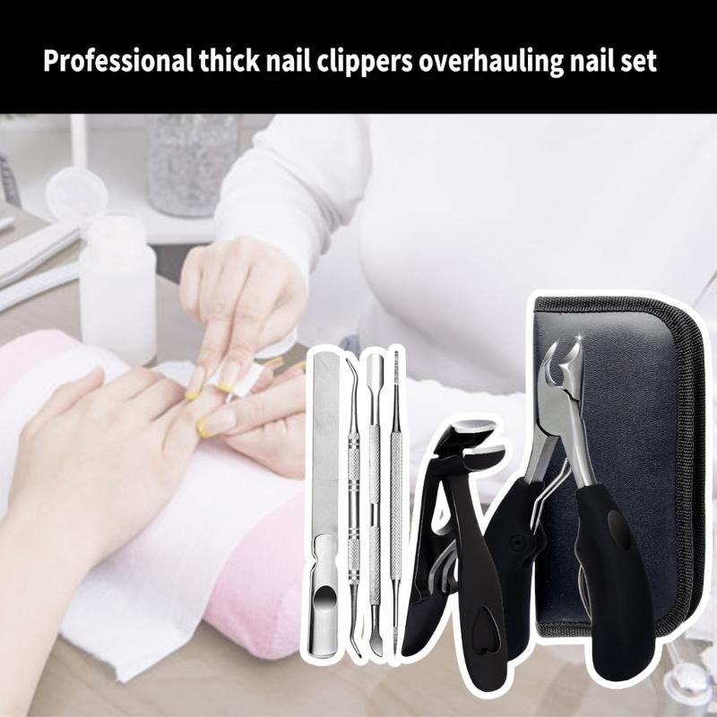 6 Pcs/Set Large Opening Nail Clippers Stainless Steel Fingernail Clippers Angled Head Toenail Clippers for Seniors
