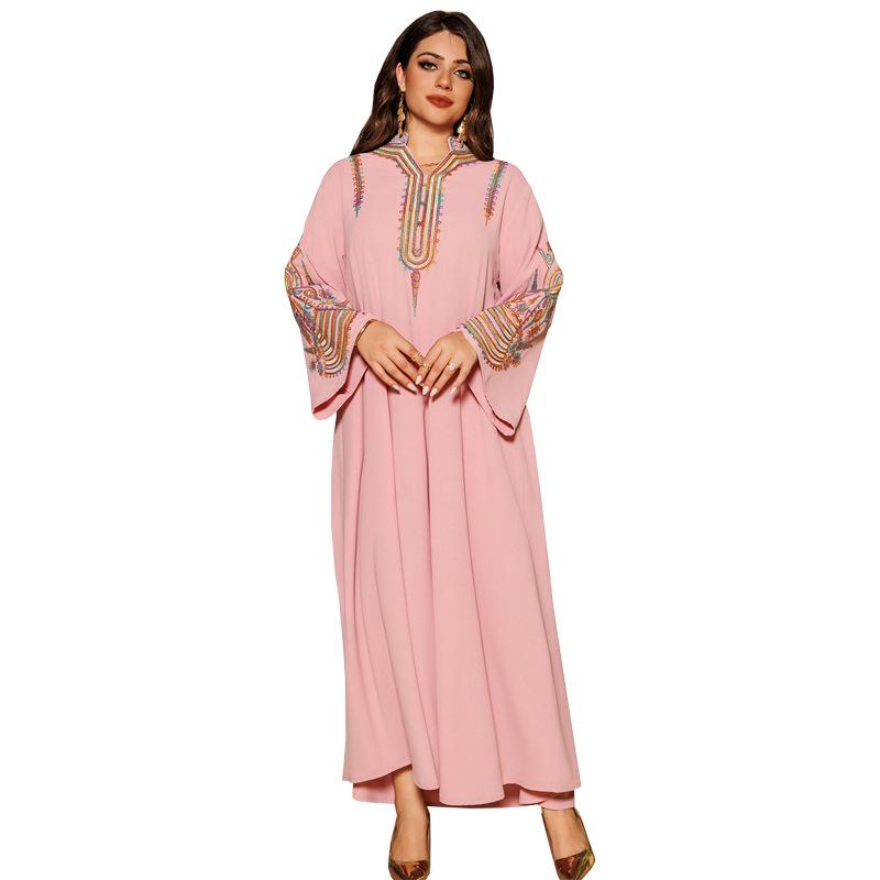 AB420 Middle East Women's Embroidered Cord Muslim Pullover Dress