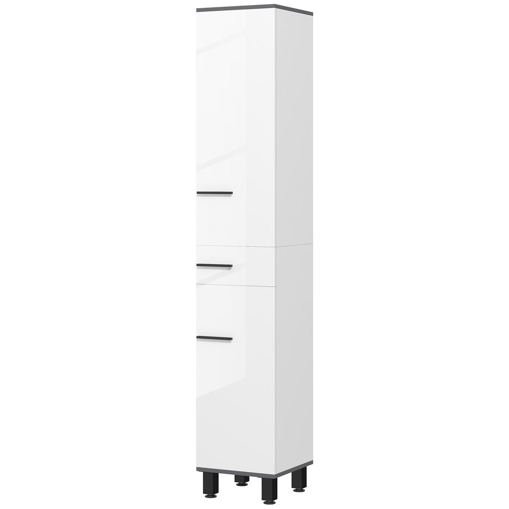 190cm Slim Bathroom Storage Cabinet - White