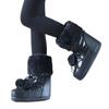 Winter Women Middle-Calf Snow Boots Fluffy Fur Lace-Up Platform Female Ski Boots Size 35-40