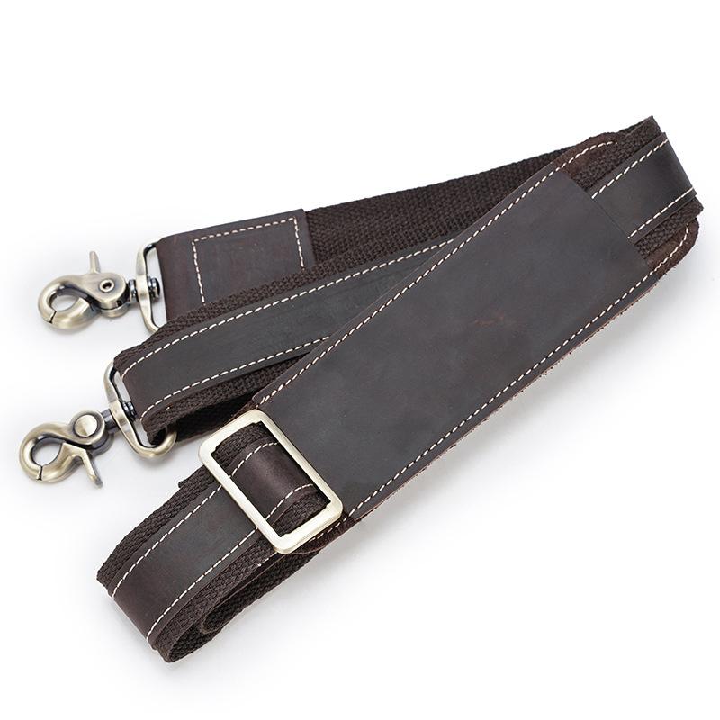Vintage Fully Cow Leather Replacement Shoulder Strap for Briefcase Luggage Messenger Bag Sling Detachable Shoulder Strap