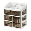 A cosmetic storage box with drawers, a large capacity dust-proof skincare display rack, and countertop organizer