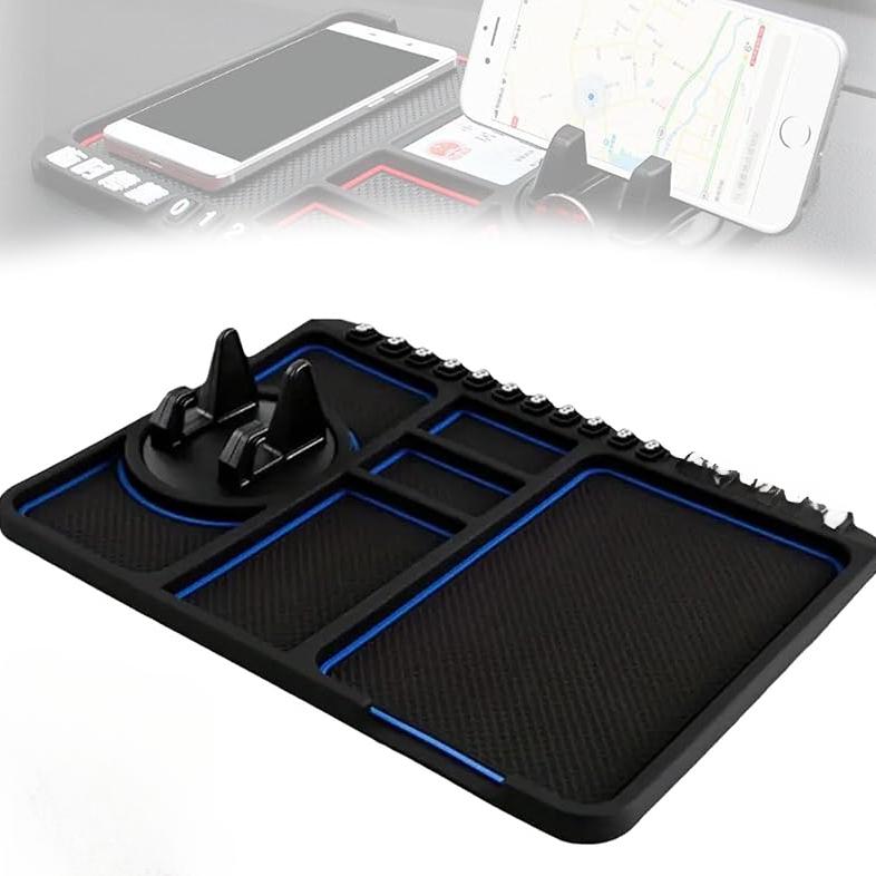 Silicone Car Dashboard 360° Rotation Anti-Slip Mat with Mobile Phone Holder Temporary Parking for Navigation Car Interior Accessories