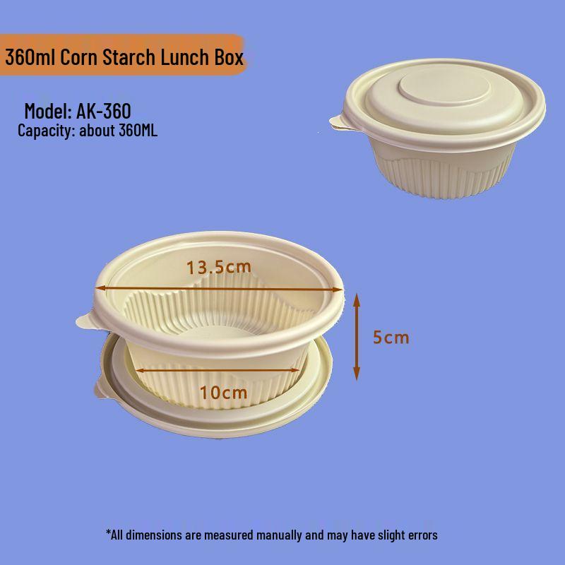 Eco-Friendly Biodegradable Corn Starch Lunch Box with Lid