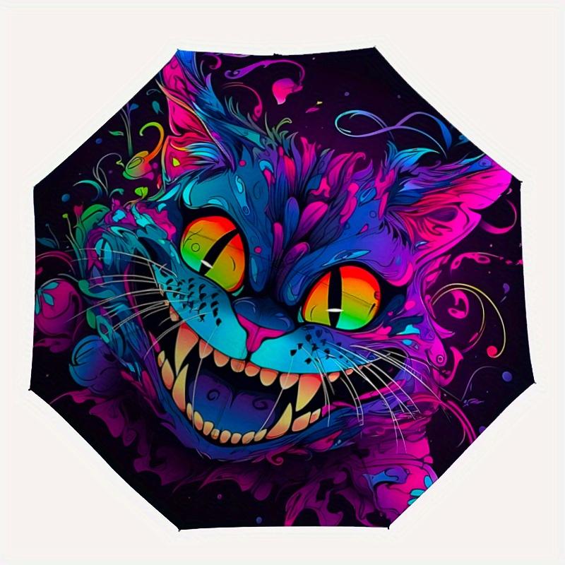 1pc Art Cat Automatic Opening and Closing Umbrella - Suitable for Various Occasions, Outdoor Activities, Lightweight and Durable Automatic Foldin