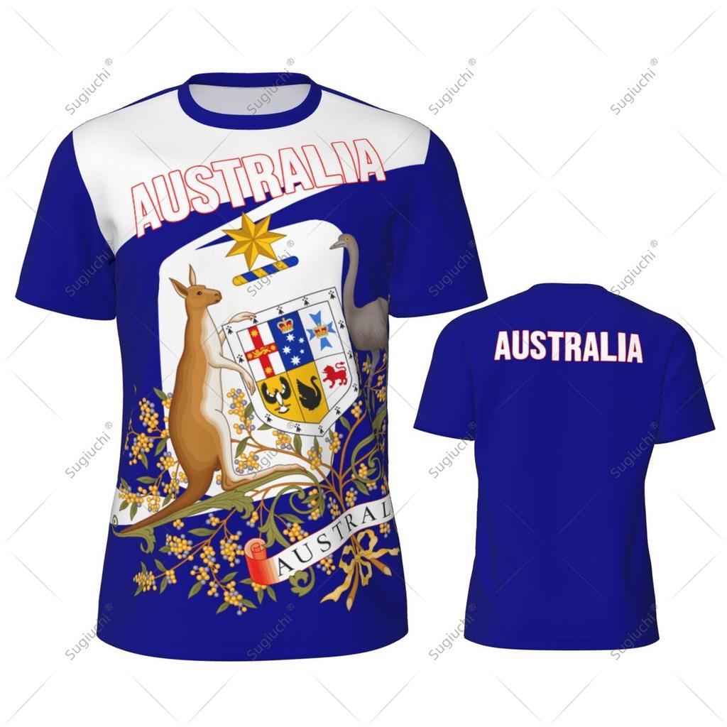 Australien Flagge Herren Sport T-Shirt Damen T-Shirts Trikot für Fußball Laufen Radfahren Tennis Fitness Fans