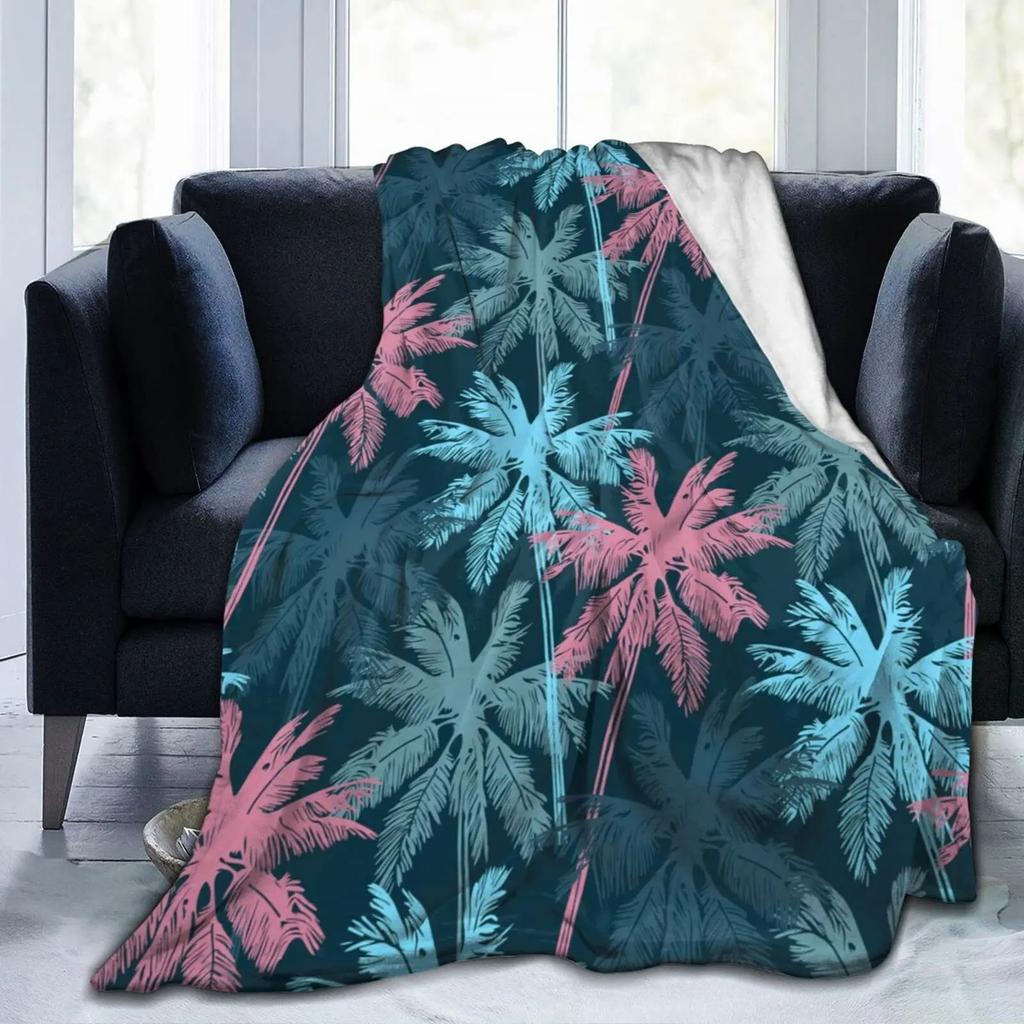 Guam Flower Hibiscus Decal Blanket Soft Warm Miniature Sherpa Flannel Blanket Blanket