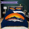 Denver Broncos Pattern Bedding uilt Set uilt Cover Pillowcase Home Decoration Birthday Gift (1*duvet cover + 2*pillowcase without core)