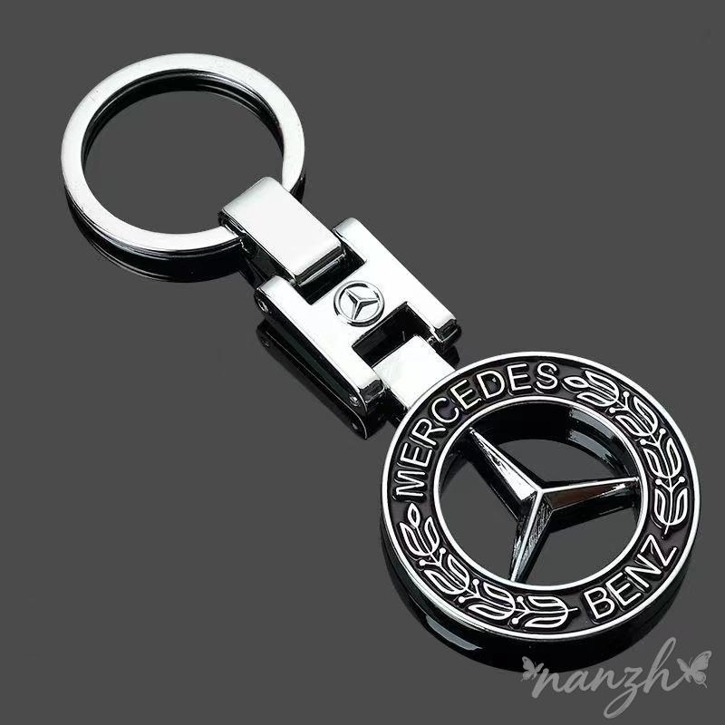 For Mercedes Benz W204 W205 W203 W213 W201 W210 Couples Prevent Losing Key Chain Double-sided Car Logo Keychain Metal Key Ring SI3