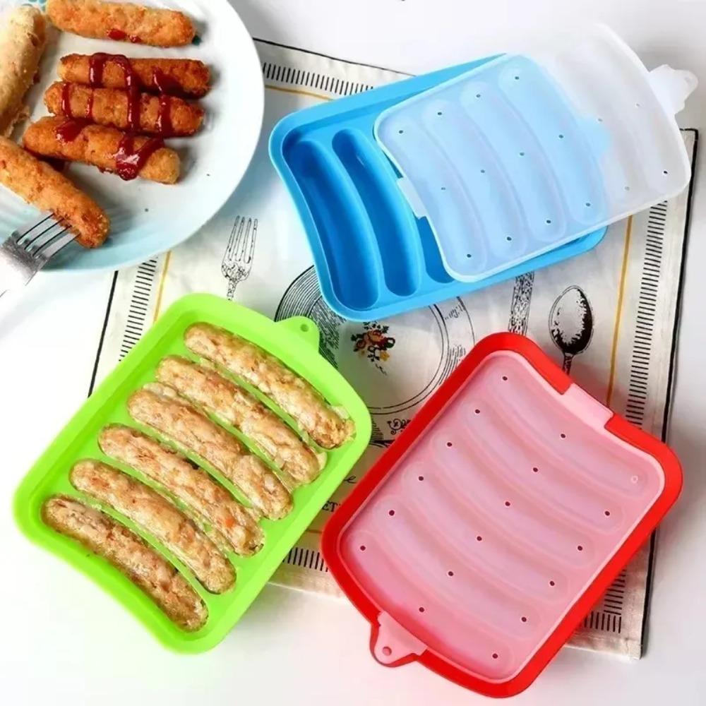 1pc Non-Stick Flexible Hotdog Maker 6-Cavity for Ice Cube Tray Bread Candy Chocolate and Cake DIY Homemade Sausages