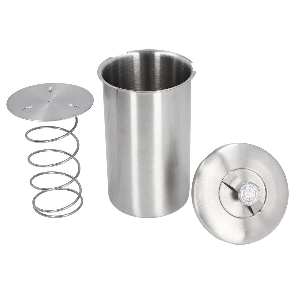 Meat Press Cooker Ham Maker 304 Stainless Steel Kitchen Meat Press Cooking Barrel with Thermometer