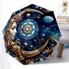 1pc Cosmic Mandala Artwork Auto-Fold Umbrella with One-Touch Open/Close - 8 Reinforced Ribs for Windproof Stability,  Yy251118181