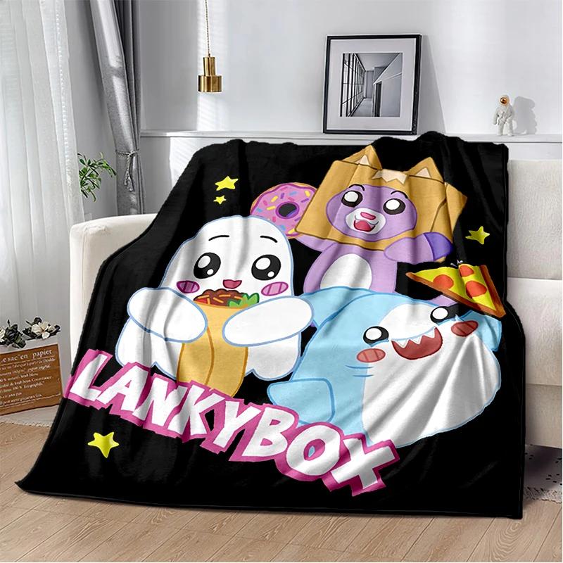 New Style Lankybox Boxy Foxy Rocky Cartoon Blanket,Soft Throw Blanket for Home Bedroom Bed Sofa Travel Picnic Cover Kid