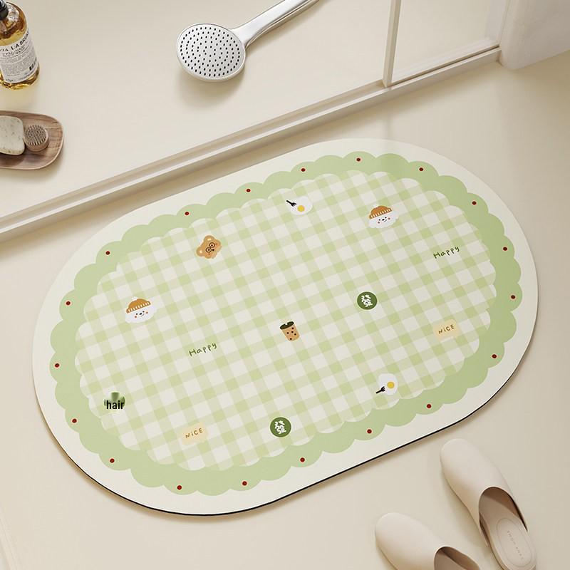 Anti-Rutsch-Badezimmertür-Matte im Cremestil - Wasserabsorbierend für den Toiletteneingang