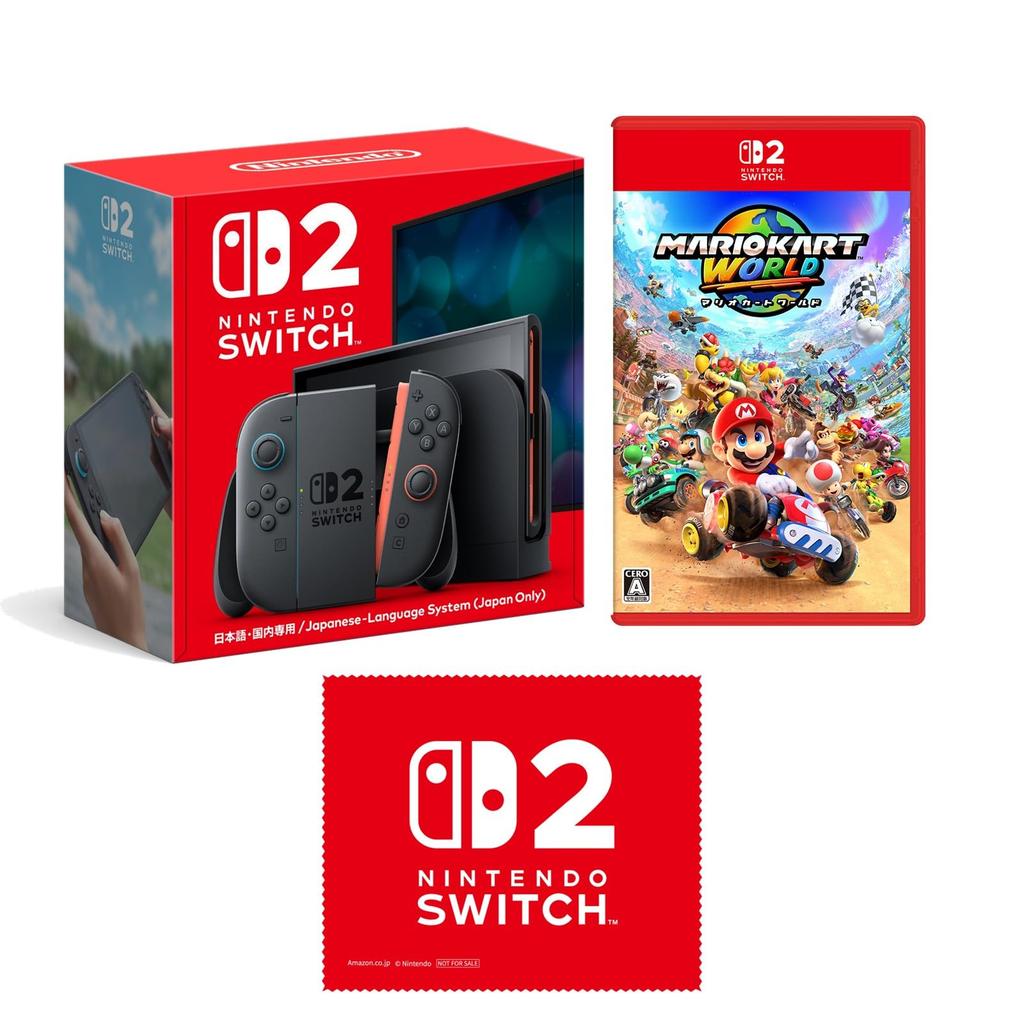 Nintendo Switch 2 Japan Mario Kart World Switch 2 Nintendo Switch 2 Logo Design Microfiber Cloth (Japanese Language, Only) + - Bonus Included.