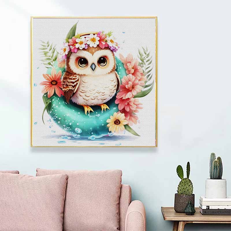 New Arrival 5D DIY Full Circle Diamond Painting "Lovely Owl" Embroidery Cross Stitch Home Decor Gift