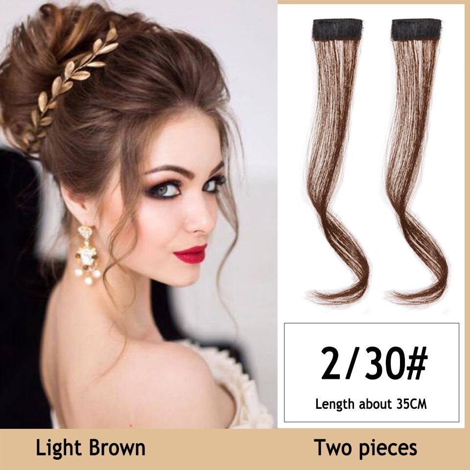 

Мода для наращивания волос для девочек, кисточки по бокам лица, воздушная боковая челка, синтетическое термостойкое волокно, накладные волосы для женщин, две штуки 35CM