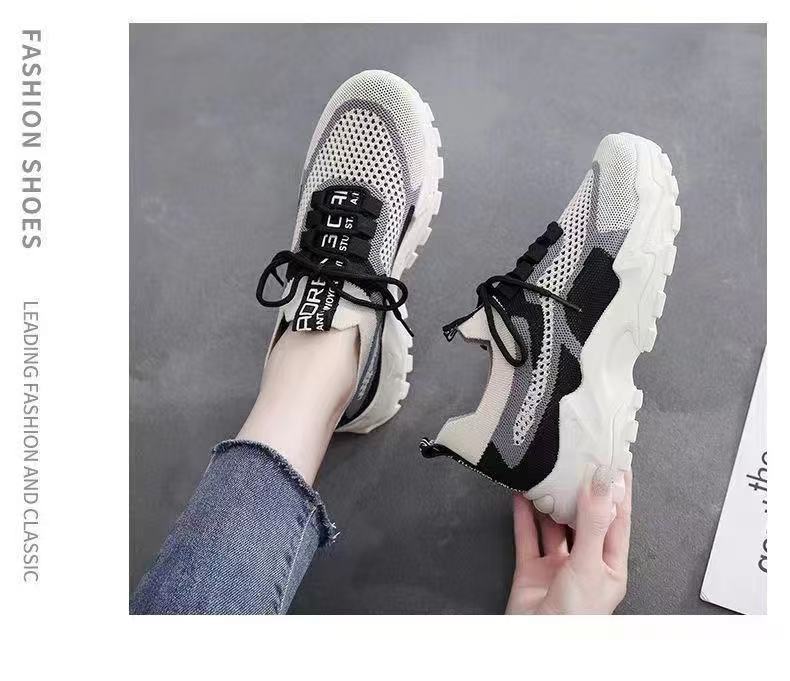 

Leather mesh white shoes women s spring and summer new women s casual shoes lightweight heightening women s single shoes thick baseplate shoes 36 серый