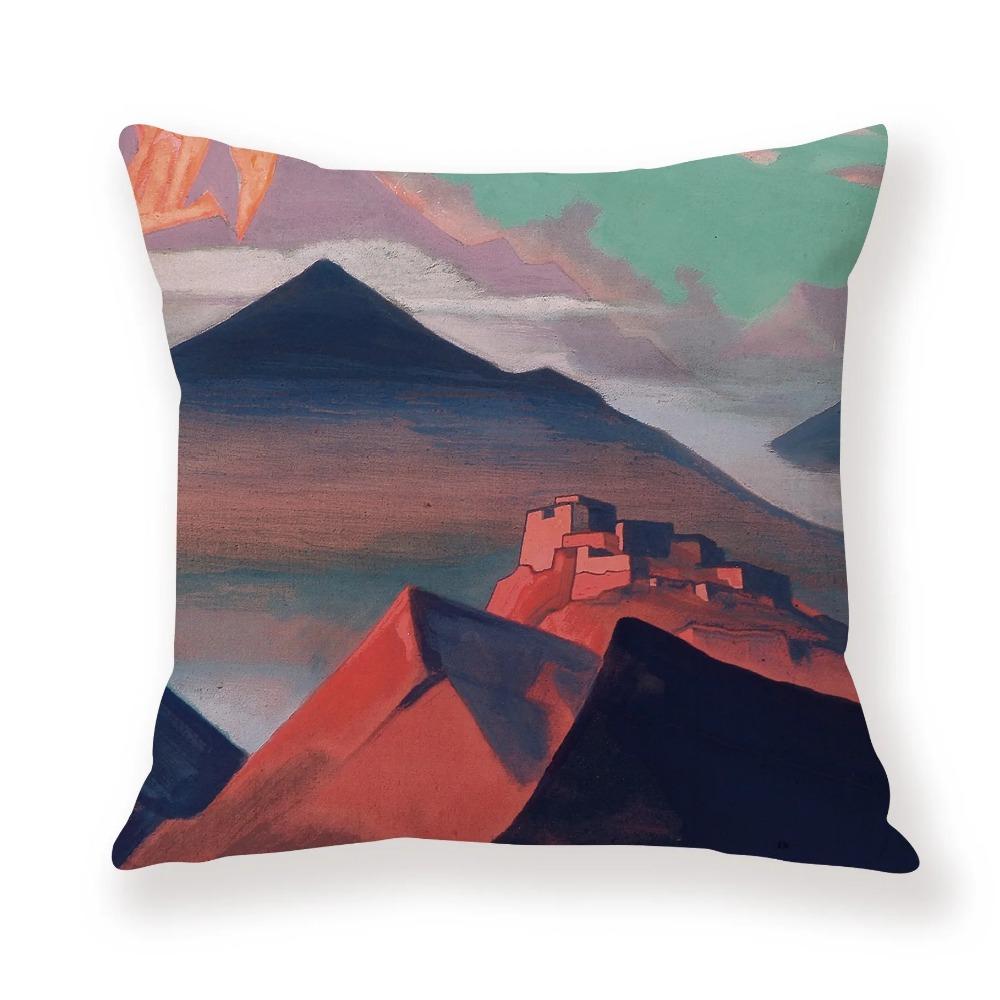 

Juste de coussin de voiture de canape de Bureau, taie d oreiller de luxe, украшение дома, мотив ciel coloré de montagne de neige 60x60cm