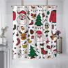 1 Piece 180X180Cm Christmas Gingerbread Man Pattern Printed Shower Curtain Partition Bathroom Waterproof And Mildew Proof