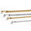 Vintage Twist Rope Link Chain Necklaces 3/5mm Gold Silver Color Stainless Steel Chain For Men Women Hip Hop Fashion Jewelry Gift