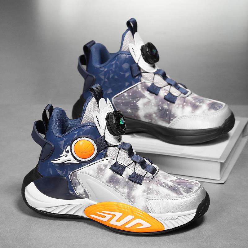 Boys' 2025 Autumn/Winter Non-Slip Leather Basketball & Running Shoes for Kids