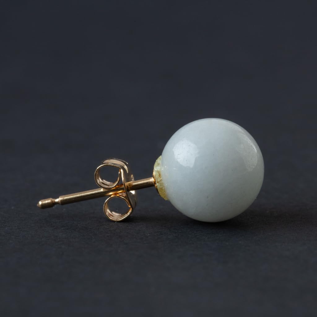 Itoigawa Natural Jadeite 8mm Bead Japanese National Jomon Power Stone Jadeite Workshop Guarantee APS0148 Earrings, Stone, [Itoigawa Kotaki/Quality