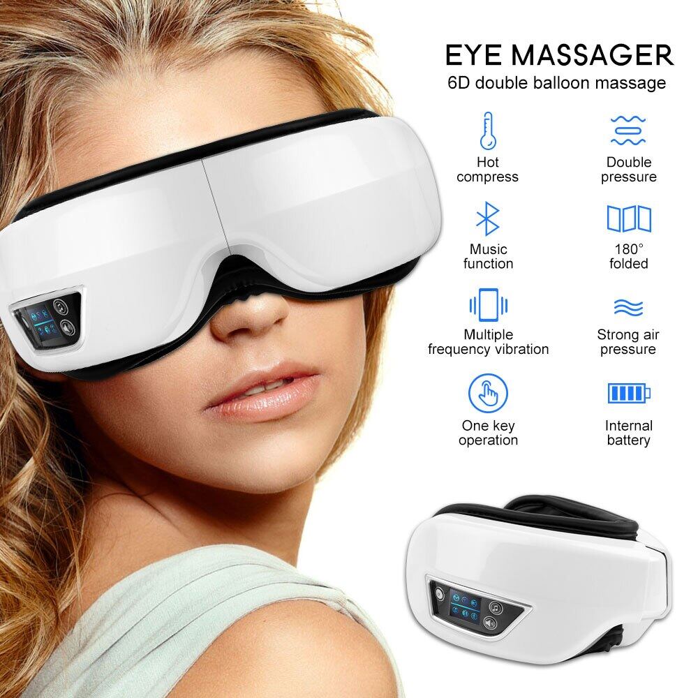 Eye Massager Improve Eyesight Pressure Therapy Bluetooth Electric Eye Mask Massage Heating Vibrating Air Pressure Beauty Eyes