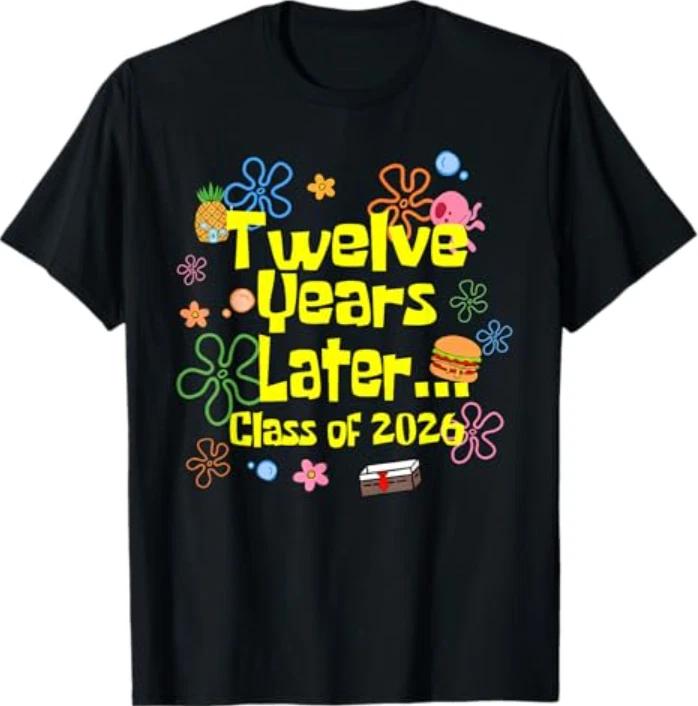 Groovy Class of 2026 Senior Twelve Years Later Graduation T-Shirt