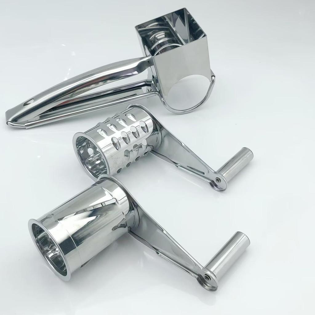 Stainless Steel Hand-Crank Rotary Cheese Grater for Kitchen Use