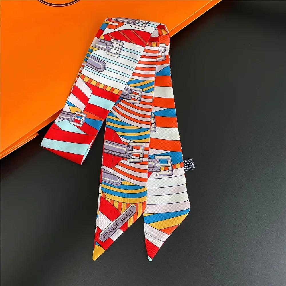 Long Lady Bag Silk Scarf Skinny Neck Hair Scarfs For Women Band Headwear Handbag Tie Ribbons  New Handle Wraps Summer