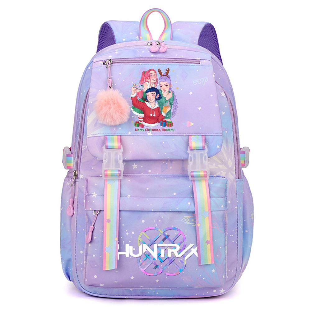 Anime Christmas K-Pop Demon Hunters Printed Large Capacity Waterproof Backpack Teenger Student Girl Boy Schoolbag Bookbag Women Waterproof Travel Bag