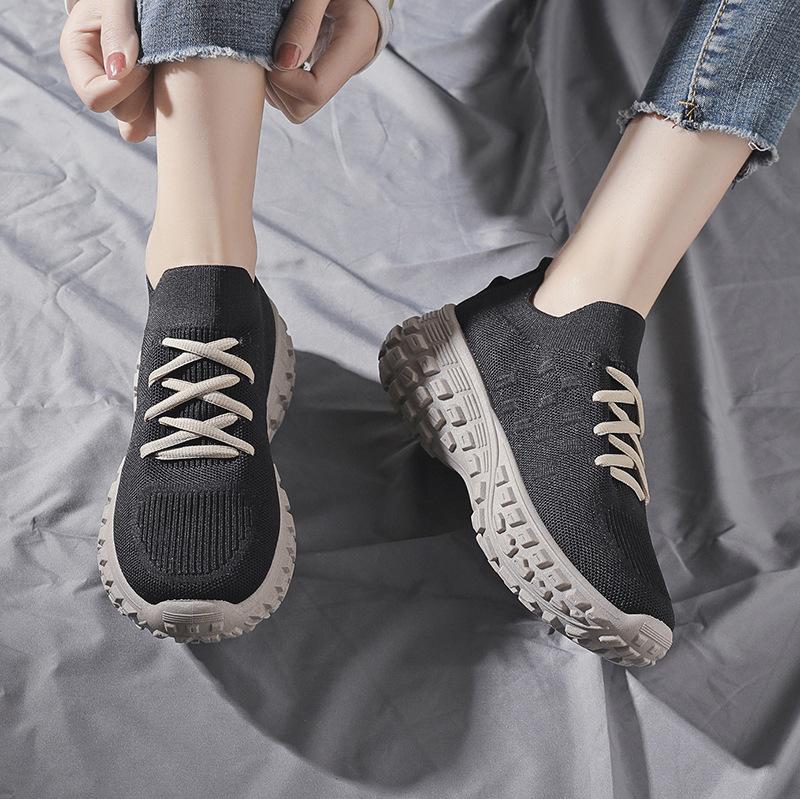 Móda Ležérní Prodyšné Dámské Boty Jarní Nová Tenká sekce Fly Tkané Síťované Dámské Boty Dámské Běžecké tenisky