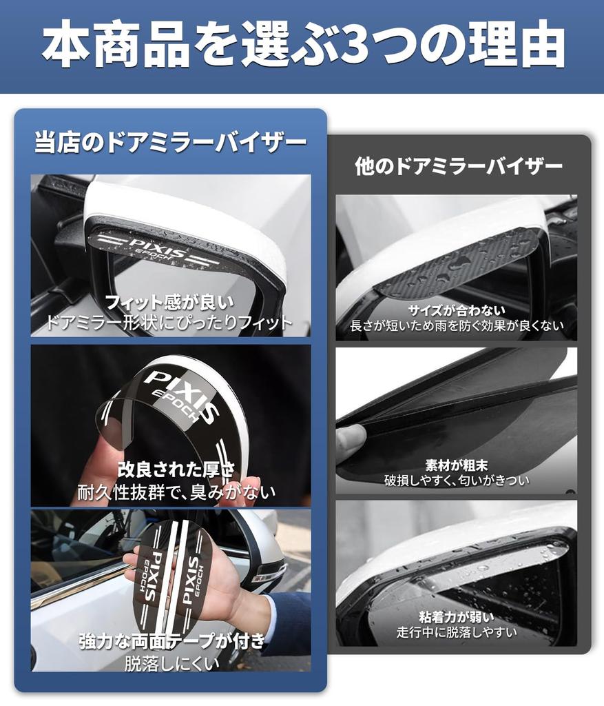 Pixis Epoch Applicable Door Mirror Visor for Cars with Logo
