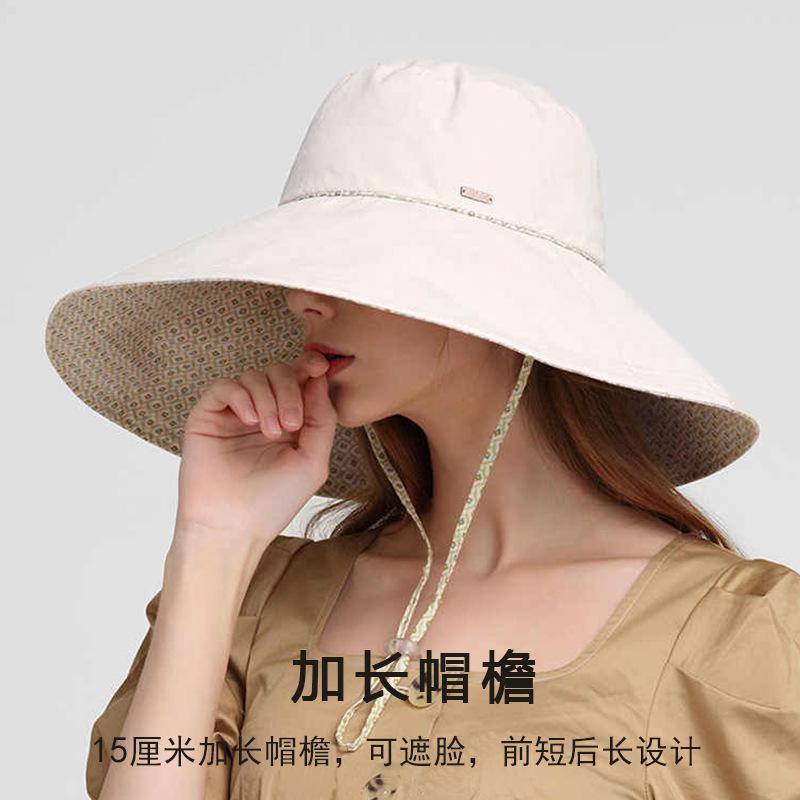 Hat women's spring and summer sunshade sun hat temperament anti-ultraviolet bucket hat