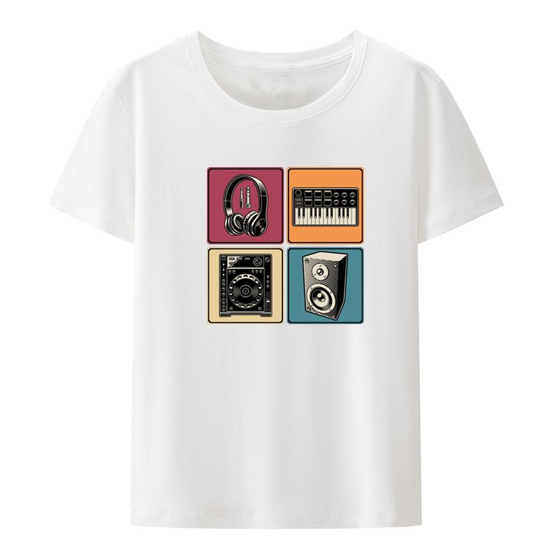 Vinyl Music DJ Record Prints Graphic Tops Camiseta Hombre O-neck Man Shor Sleeve T-shir T Shirt for Men Clothing Creative Print