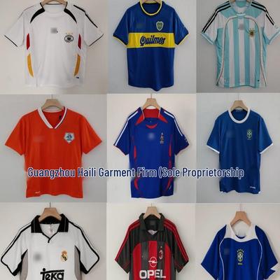 JC Retro Football Jersey Collection: Bayern, Inter, Real Madrid, Arsenal, Brazil, Santos, Manchester United, Mexico.